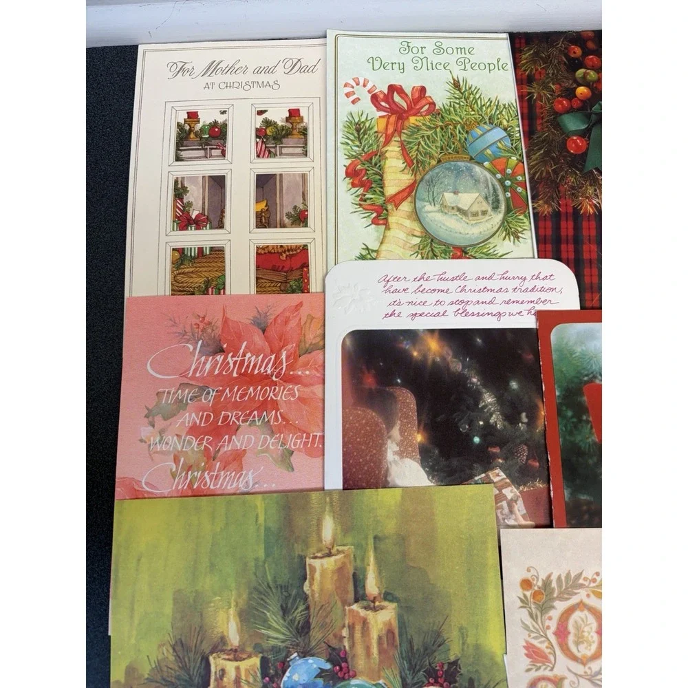 Vintage Christmas Cards Fronts ONLY Traditional Scrapbooking Decoupage Lot 50+